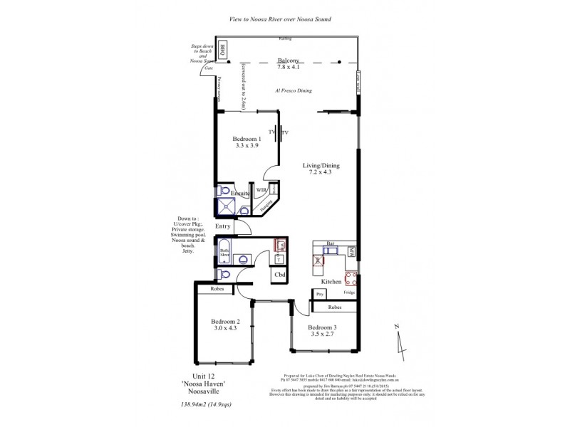 12/16 Barbados Crescent, Noosa Heads QLD 4567 Floorplan
