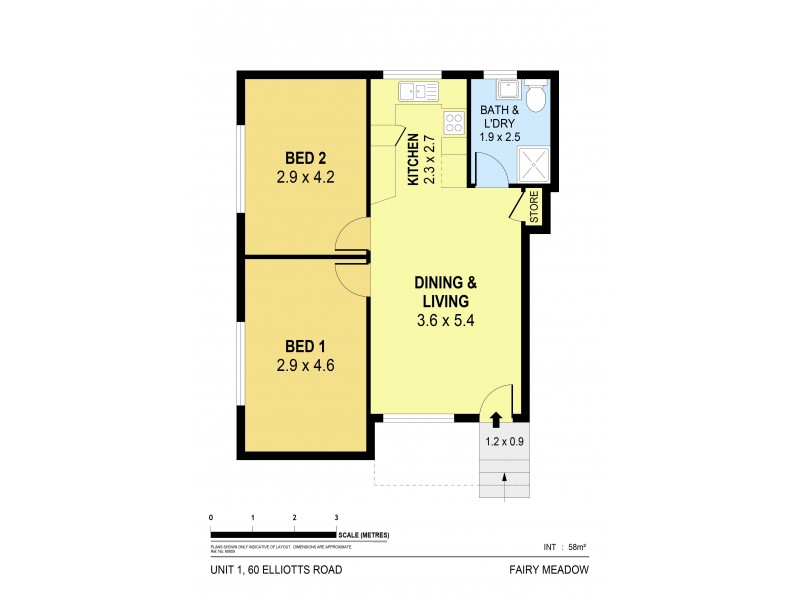 1/60 Elliotts Road, Fairy Meadow NSW 2519 Floorplan