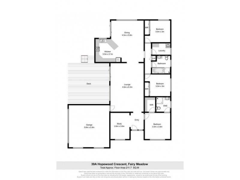 39 Hopewood Crescent, Fairy Meadow NSW 2519 Floorplan