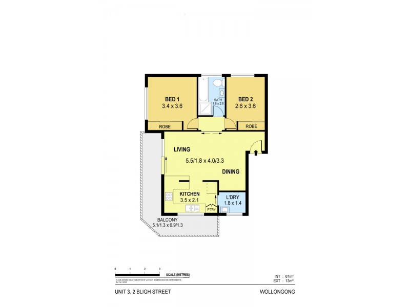 3/2 Bligh street, Wollongong NSW 2500 Floorplan