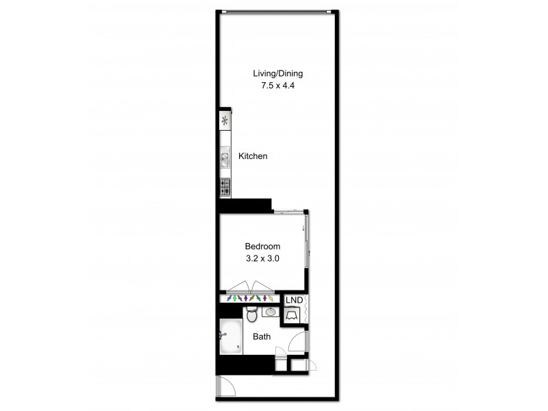 202/501 Adelaide St, Brisbane QLD 4000 Floorplan
