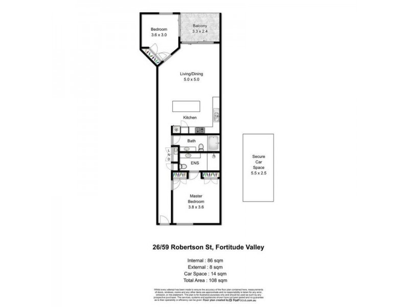 26/59 Robertson St, Fortitude Valley QLD 4006 Floorplan