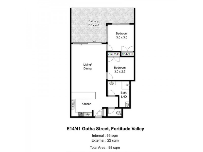 E84/41 Gotha St, Fortitude Valley QLD 4006 Floorplan