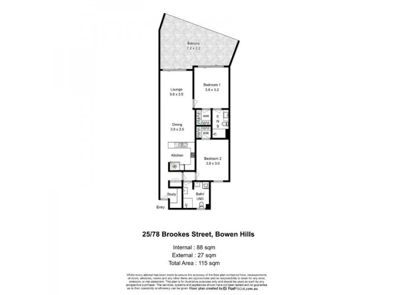 25/78 Brookes St, Bowen Hills QLD 4006 Floorplan