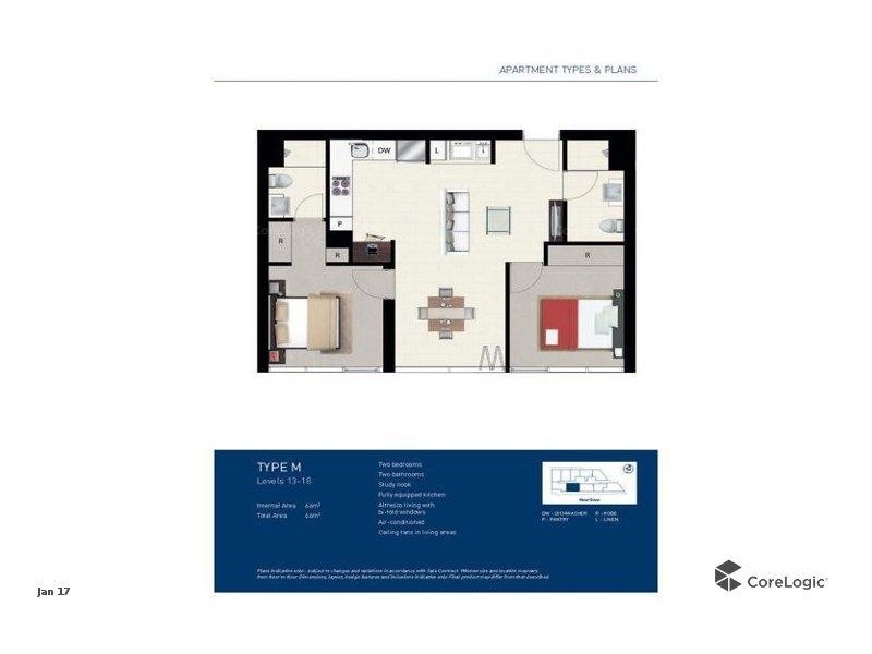 1409/348 Water St, Fortitude Valley QLD 4006 Floorplan