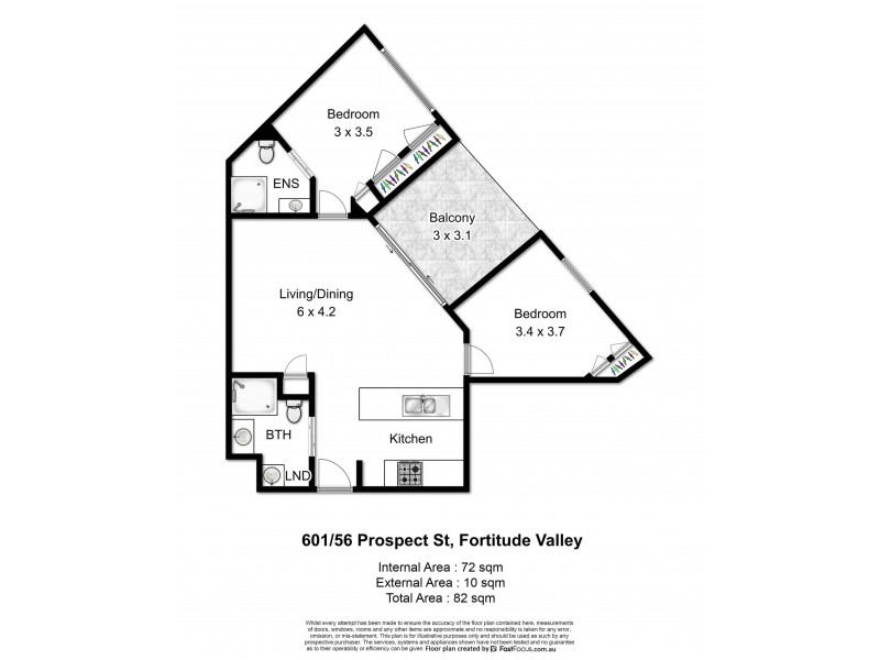 L6/56 Prospect, Fortitude Valley QLD 4006 Floorplan