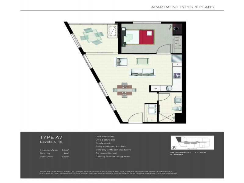 802/338 Water St, Fortitude Valley QLD 4006 Floorplan