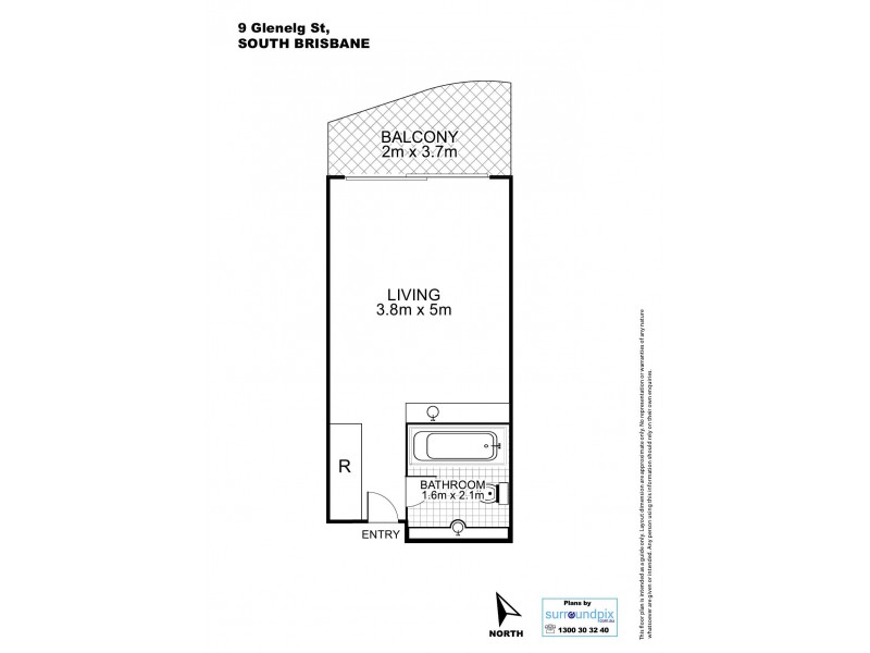 L4/9  Glenelg St., South Brisbane QLD 4101 Floorplan