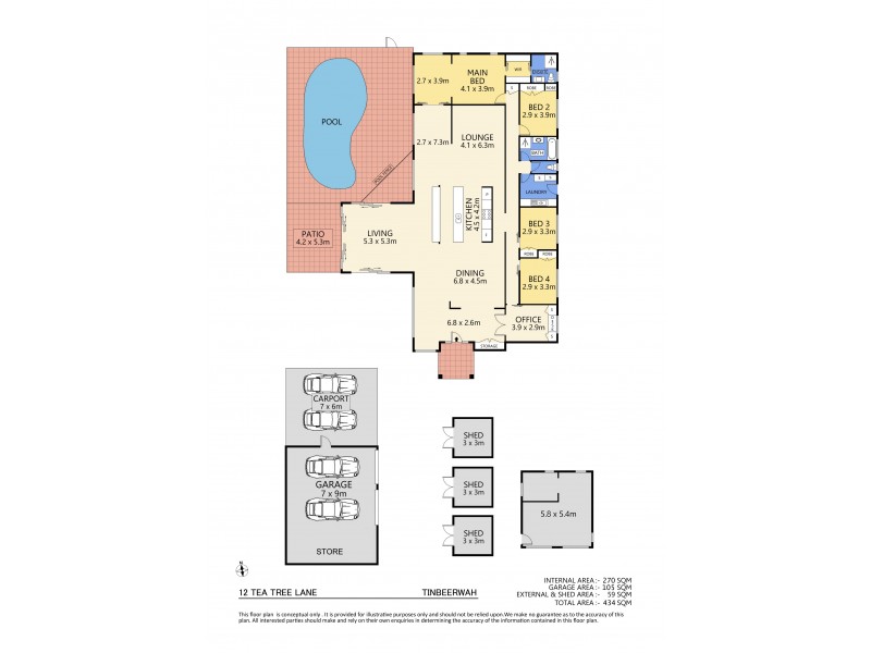 12  Tea Tree Lane, Tinbeerwah QLD 4563 Floorplan