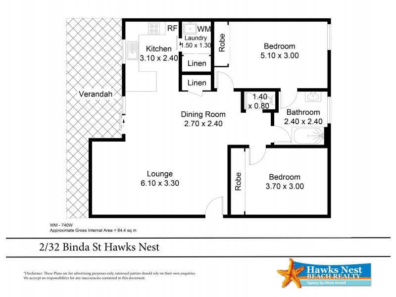 2/32 Binda Street, Hawks Nest NSW 2324 Floorplan