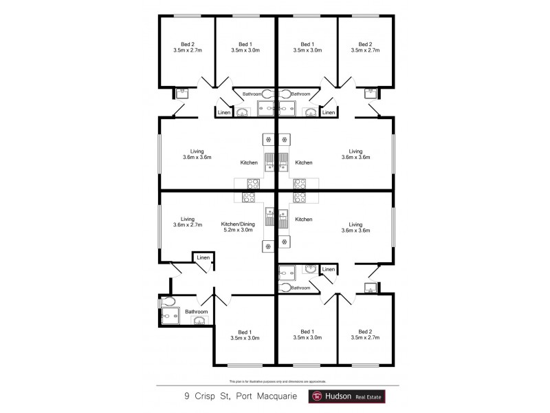 Units 1-4/9 Crisp Street, Port Macquarie NSW 2444 Floorplan