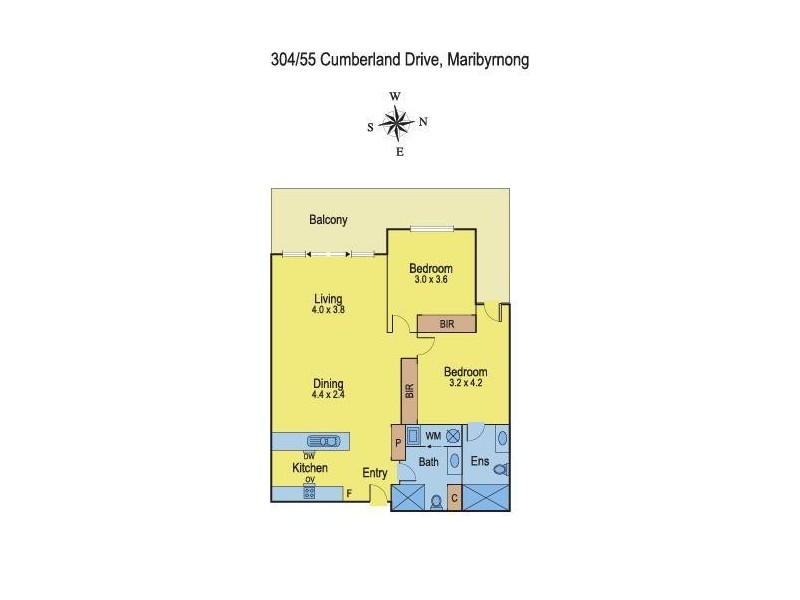 304/55 Cumberland Drive, Maribyrnong VIC 3032 Floorplan