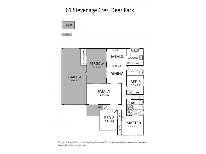 61 Stevenage Crescent, Deer Park VIC 3023 Floorplan