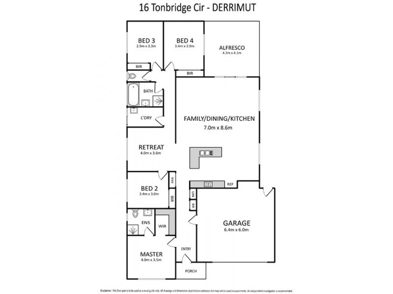 16 Tonbridge Circle, Derrimut VIC 3030 Floorplan