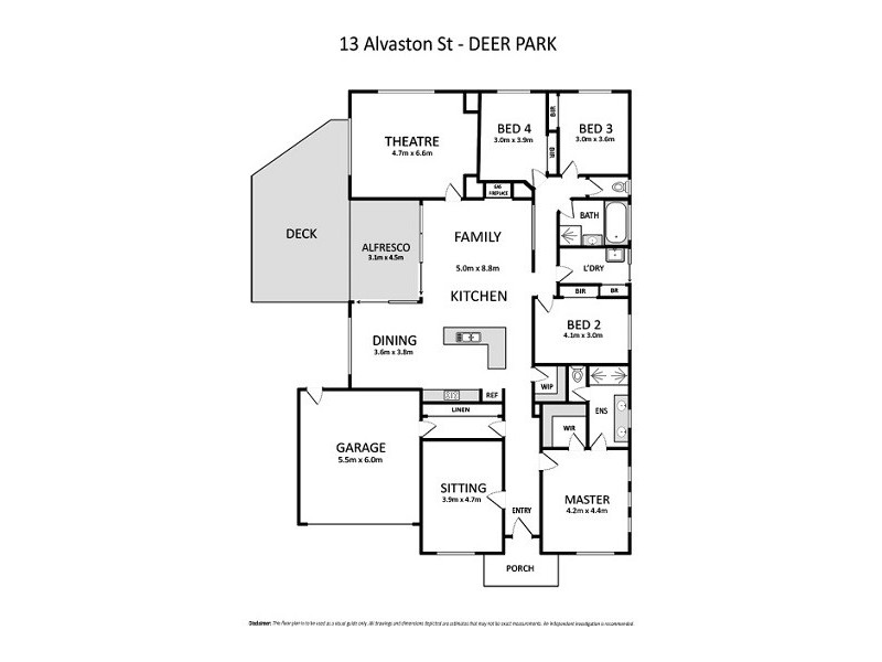13 Alvaston Street, Deer Park VIC 3023 Floorplan