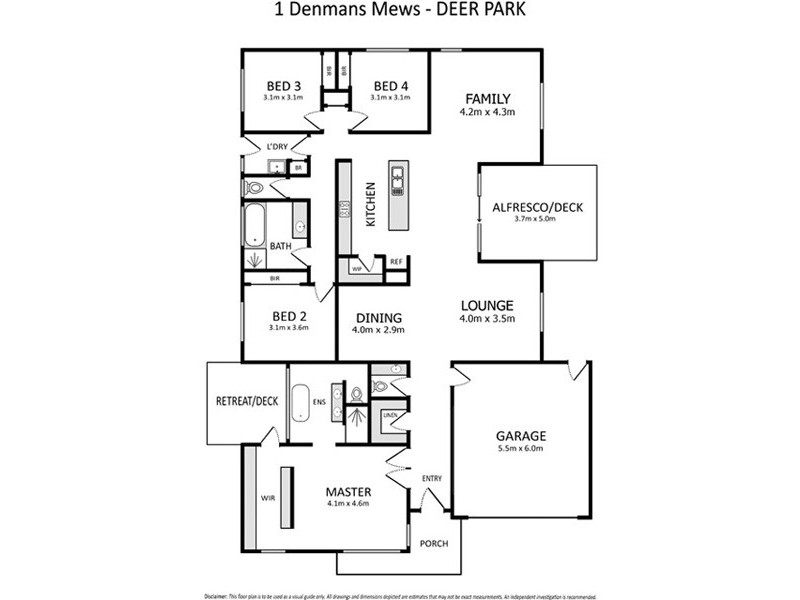 1 Denmans Mews, Deer Park VIC 3023 Floorplan