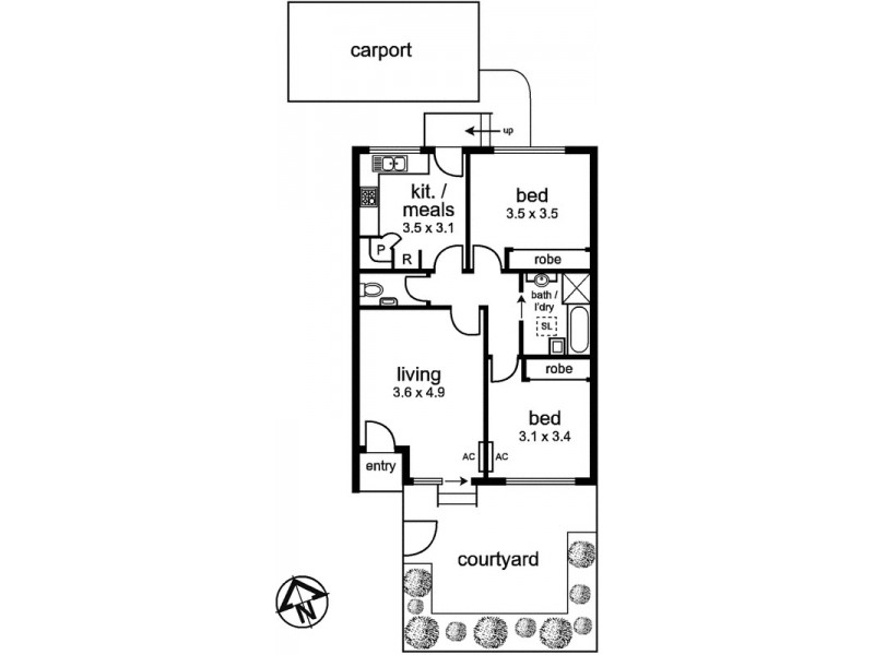 2/18 Acacia Street, Glenroy VIC 3046 Floorplan