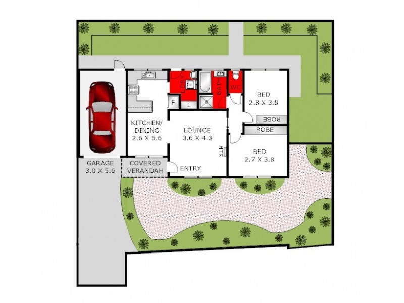 3/42 Greenville Drive, Grovedale VIC 3216 Floorplan