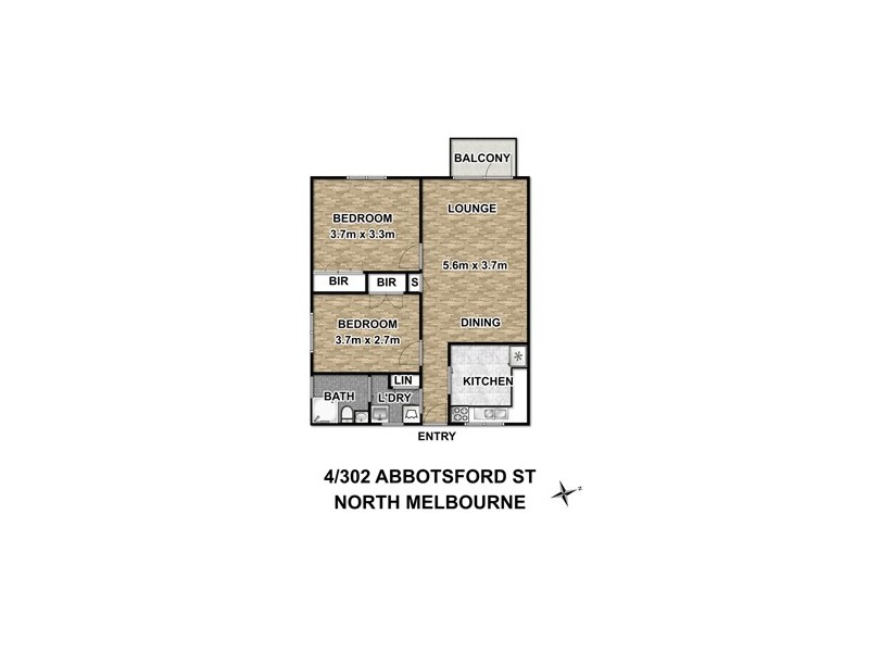 4/302 Abbotsford Street, North Melbourne VIC 3051 Floorplan