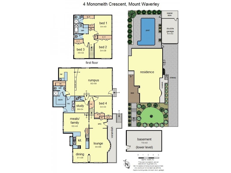 4 Monomeith Crescent, Mount Waverley VIC 3149 Floorplan