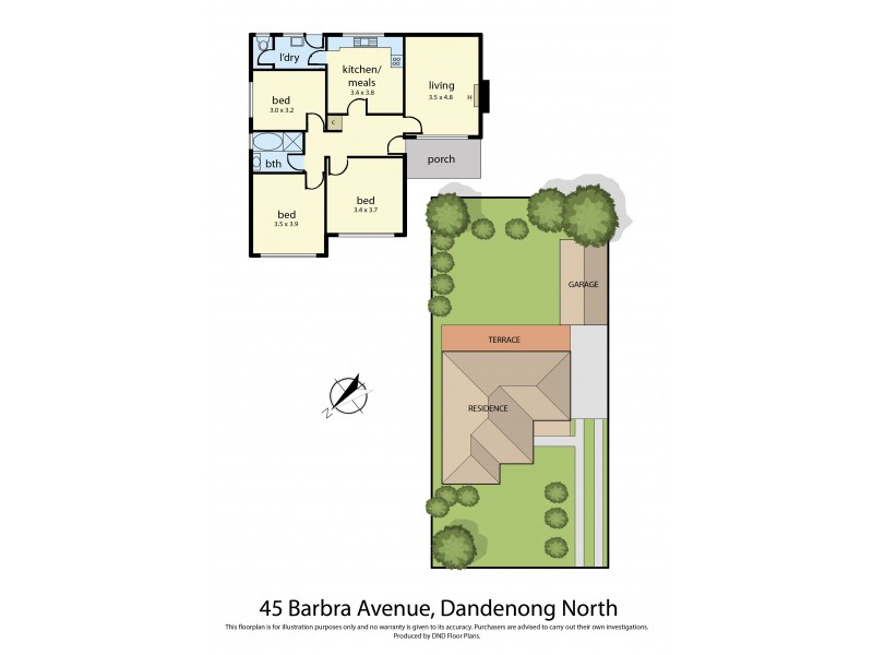 45 Barbara Avenue, Dandenong North VIC 3175 Floorplan
