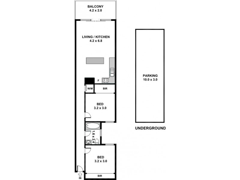15/180 Union Street, Brunswick VIC 3056 Floorplan