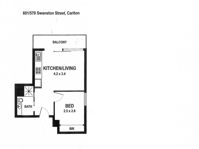 601/570 Swanston Street, Carlton VIC 3053 Floorplan