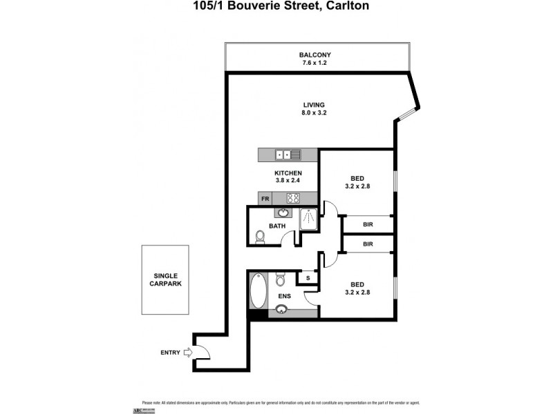 105/1 Bouverie Street, Carlton VIC 3053 Floorplan