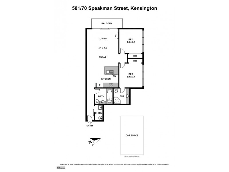 501/70 Speakmen Street, Kensington VIC 3031 Floorplan