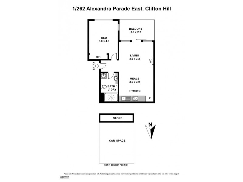 1/262 Alexandra Parade East, Clifton Hill VIC 3068 Floorplan