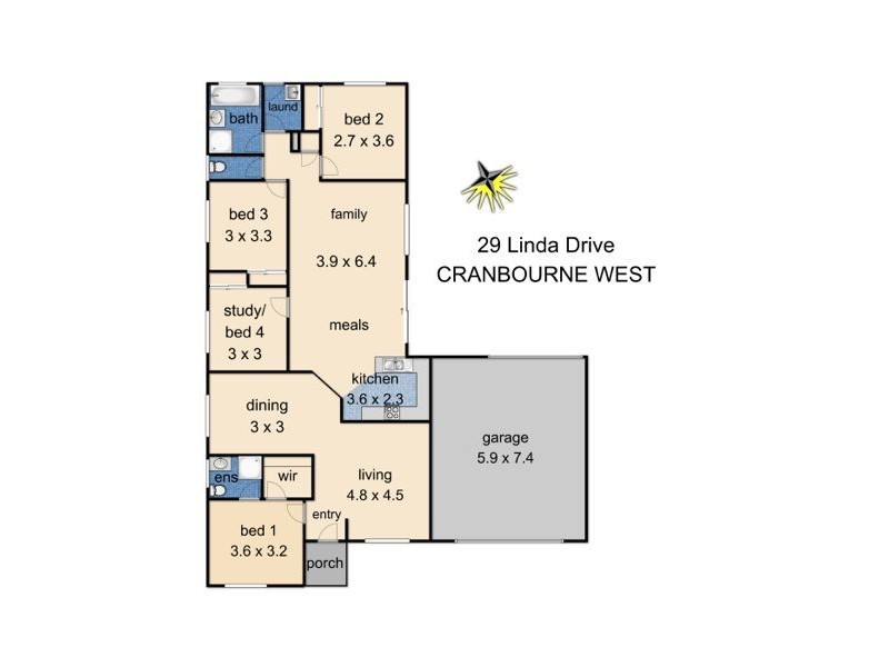 29 Linda Drive, Cranbourne West VIC 3977 Floorplan