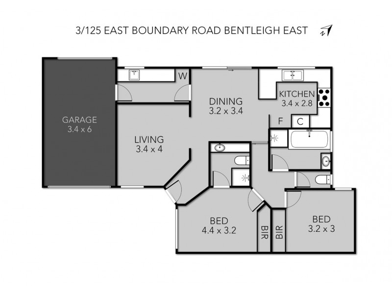 3/125 E Boundary Road, Bentleigh East VIC 3165 Floorplan