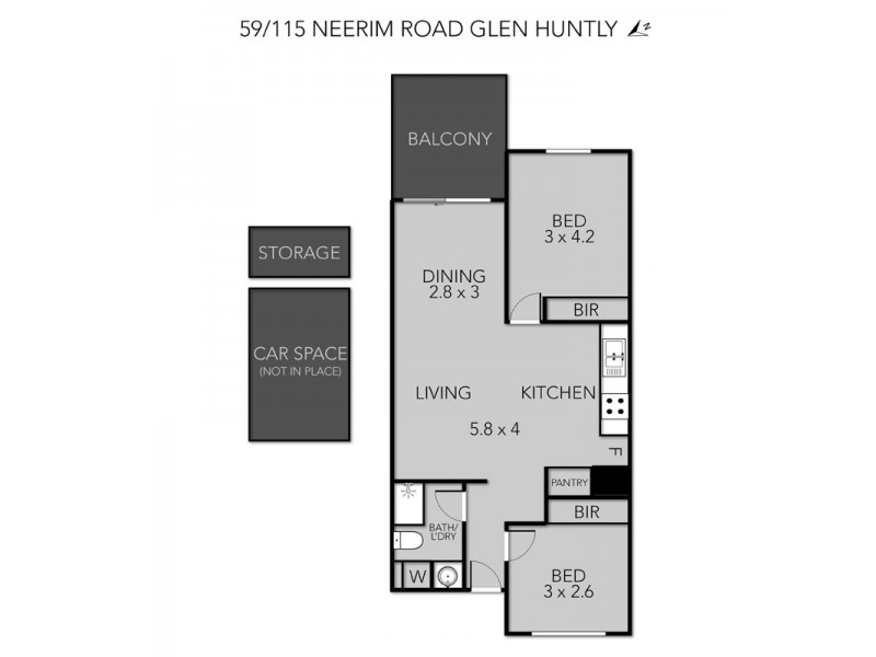 59/115 Neerim Road, Glen Huntly VIC 3163 Floorplan