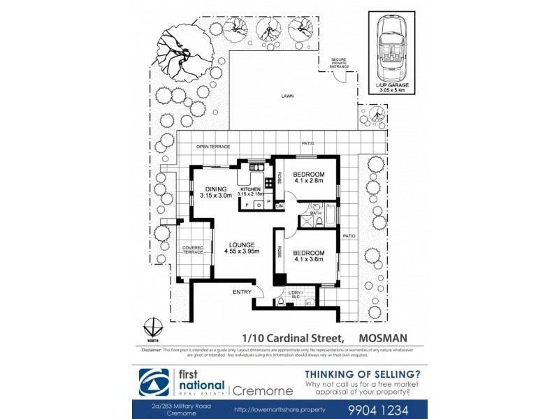 1/10 Cardinal Street, Mosman NSW 2088 Floorplan