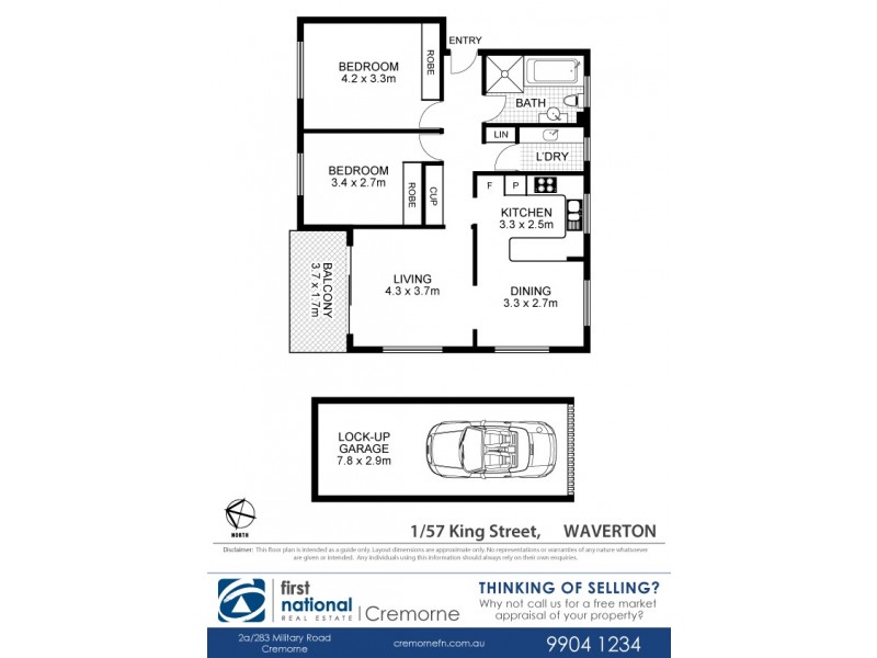 1/57 King Street, Wollstonecraft NSW 2065 Floorplan