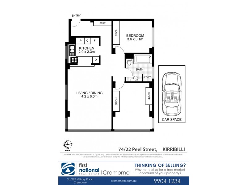 74/22 Peel Street, Kirribilli NSW 2061 Floorplan