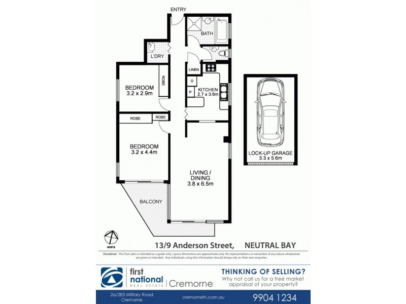 13/9 Anderson Street, Neutral Bay NSW 2089 Floorplan