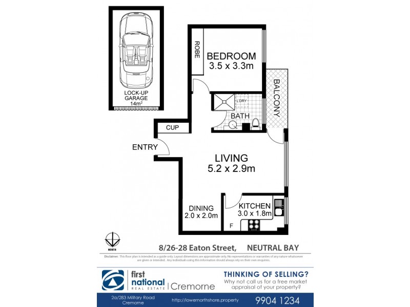 8/26-28 Eaton Street, Neutral Bay NSW 2089 Floorplan