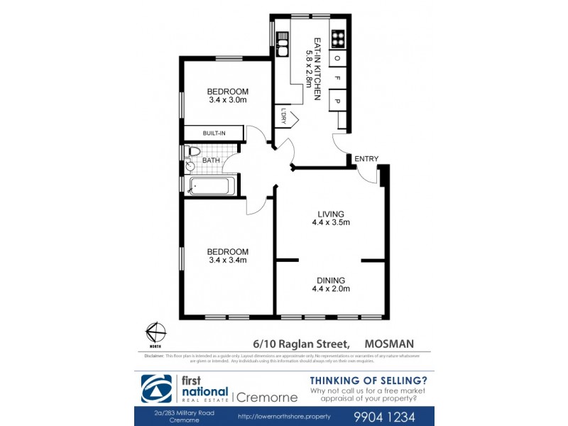 6/10 Raglan Street, Mosman NSW 2088 Floorplan