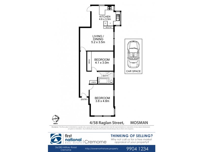 4/58 Raglan Street, Mosman NSW 2088 Floorplan