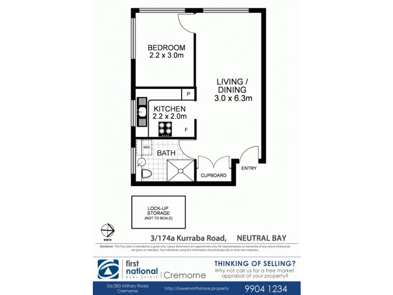 3/174a Kurraba Road, Neutral Bay NSW 2089 Floorplan