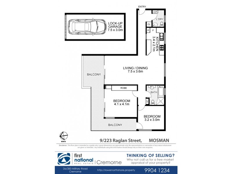 9/223 Raglan Street, Mosman NSW 2088 Floorplan