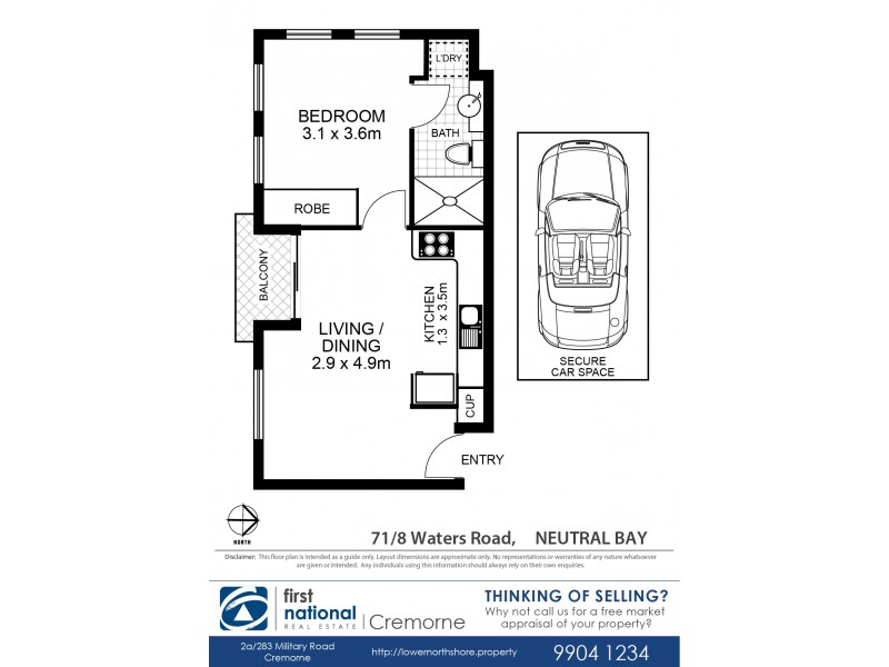 71/8 Waters Road, Neutral Bay NSW 2089 Floorplan