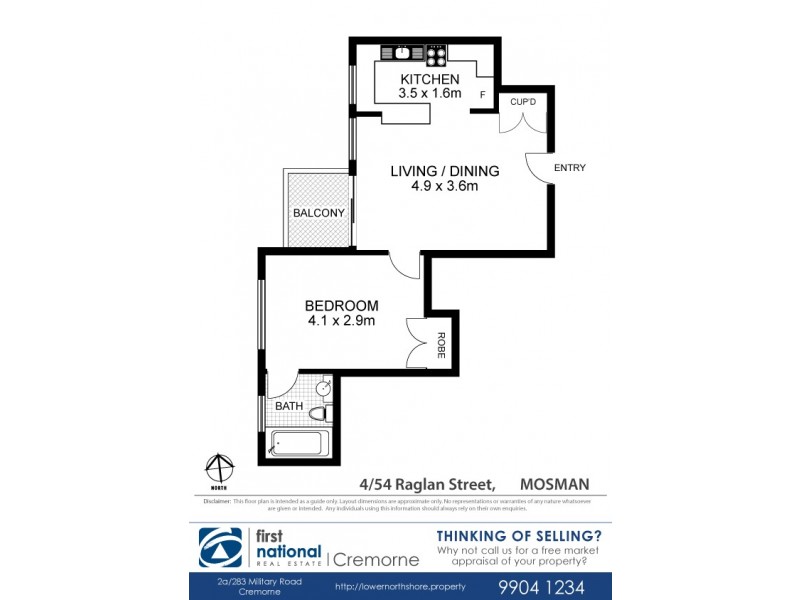4/54 Raglan Street, Mosman NSW 2088 Floorplan