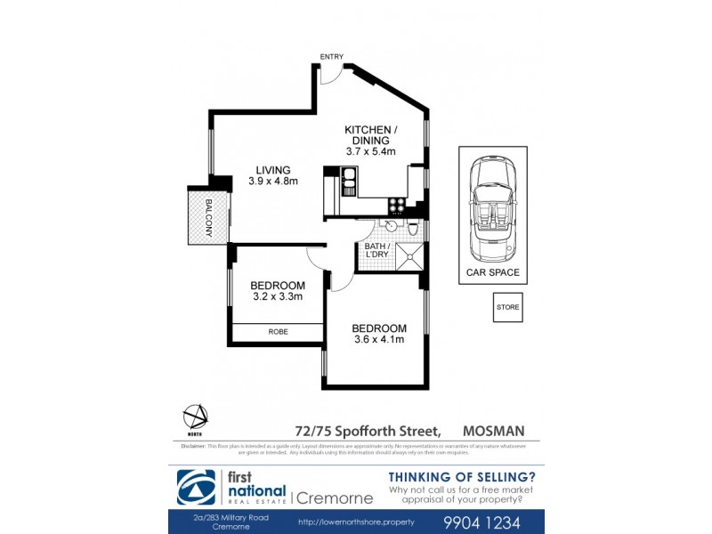 72/75 Spofforth Street, Mosman NSW 2088 Floorplan