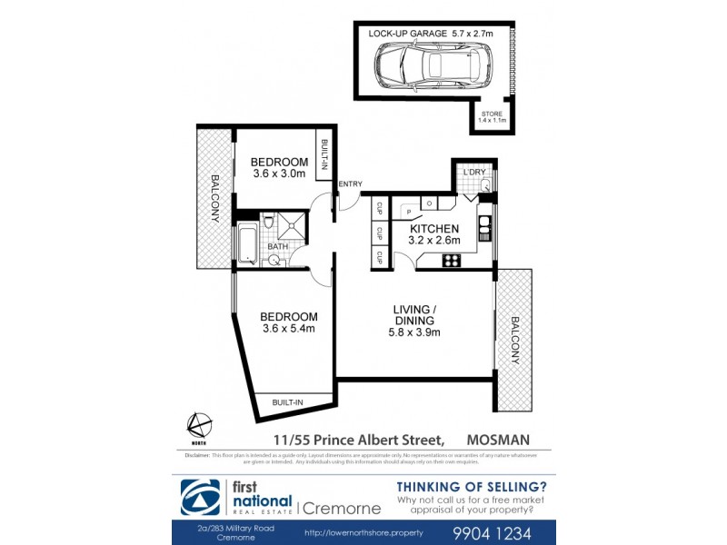 11/55 Prince Albert Street, Mosman NSW 2088 Floorplan