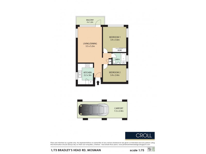 1/73 Bradleys Head Road, Mosman NSW 2088 Floorplan