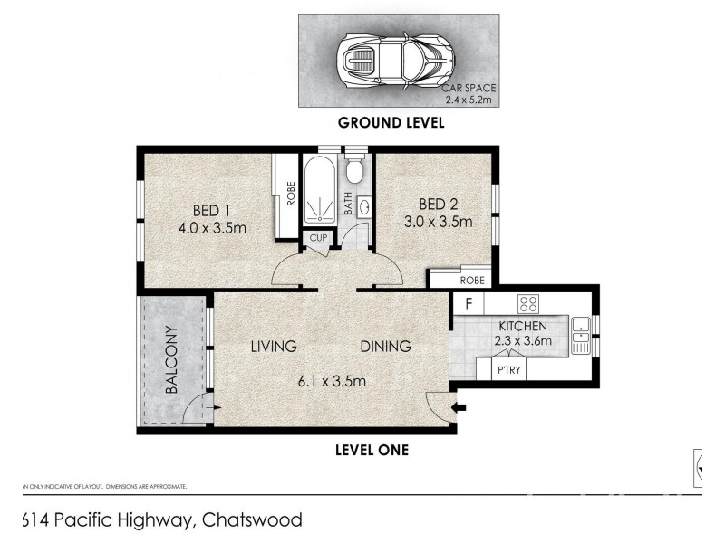 19/614 Pacific Highway, Chatswood NSW 2067 Floorplan