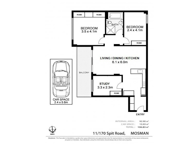 11/170  Spit Road, Mosman NSW 2088 Floorplan