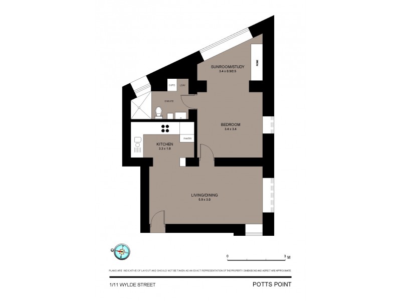 1/11 Wylde Street, Potts Point NSW 2011 Floorplan